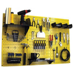 Wall Control - 48" Wide x 32" High Peg Board Kit - 3 Panels, Metal, Yellow/Black - All Tool & Supply