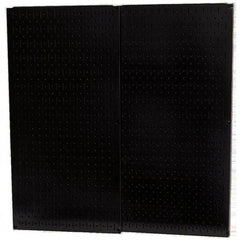 Wall Control - 32" Wide x 32" High Peg Board Storage Board - 2 Panels, Metal, Black - All Tool & Supply