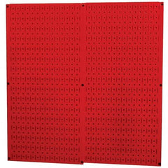 Wall Control - 32" Wide x 32" High Peg Board Storage Board - 2 Panels, Metal, Red - All Tool & Supply