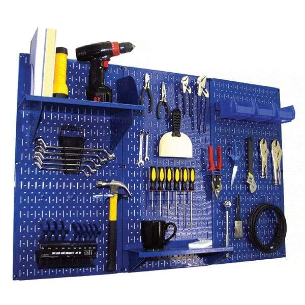 Wall Control - 48" Wide x 32" High Peg Board Kit - 3 Panels, Metal, Blue - All Tool & Supply