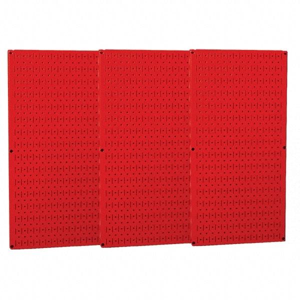 Wall Control - 48" Wide x 32" High Peg Board Storage Board - 3 Panels, Metal, Red - All Tool & Supply