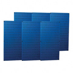 Wall Control - 96" Wide x 32" High Peg Board Storage Board - 6 Panels, Metal, Blue - All Tool & Supply