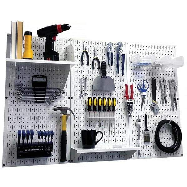 Wall Control - 48" Wide x 32" High Peg Board Kit - 3 Panels, Metal, White - All Tool & Supply