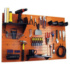 Wall Control - 48" Wide x 32" High Peg Board Kit - 3 Panels, Metal, Orange/Black - All Tool & Supply