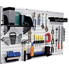 Wall Control - 48" Wide x 32" High Peg Board Kit - 3 Panels, Metal, White/Black - All Tool & Supply