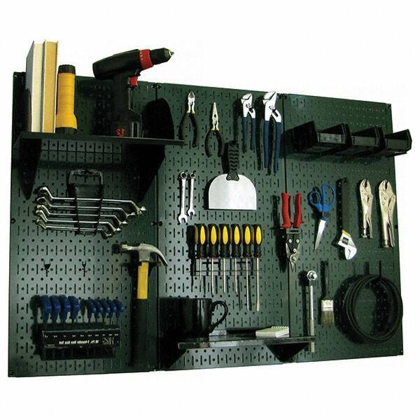 Wall Control - 48" Wide x 32" High Peg Board Kit - 3 Panels, Metal, Green/Black - All Tool & Supply