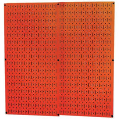 Wall Control - 32" Wide x 32" High Peg Board Storage Board - 2 Panels, Metal, Orange - All Tool & Supply