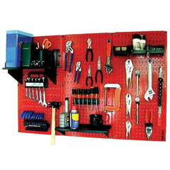 Wall Control - 48" Wide x 32" High Peg Board Kit - 3 Panels, Metal, Red/Black - All Tool & Supply