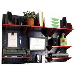 Wall Control - 48" Wide x 32" High Industrial Steel Tool Board System - 3 Panels, Metal, Black/Red - All Tool & Supply