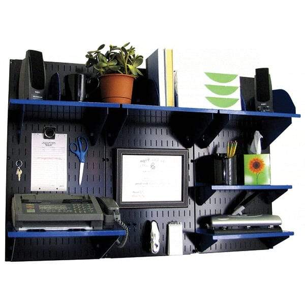 Wall Control - 48" Wide x 32" High Industrial Steel Tool Board System - 3 Panels, Metal, Black/Blue - All Tool & Supply