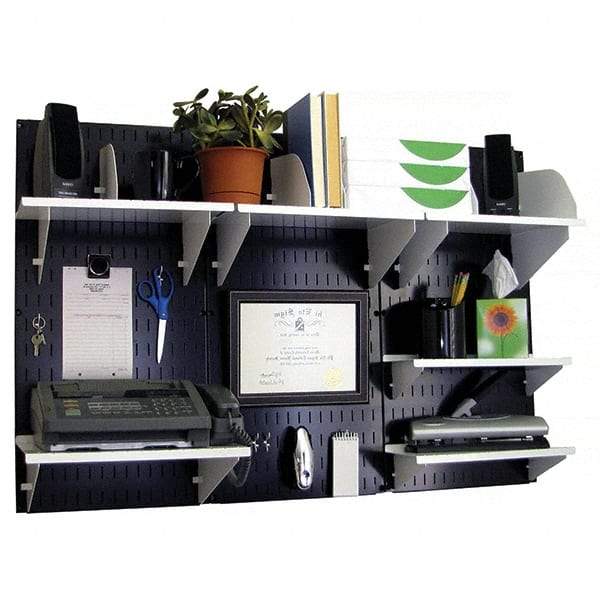 Wall Control - 48" Wide x 32" High Industrial Steel Tool Board System - 3 Panels, Metal, Black/White - All Tool & Supply