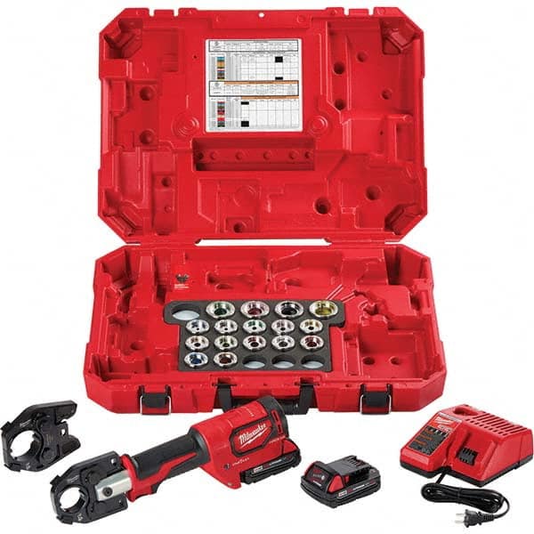 Milwaukee Tool - Electric Crimpers Crimping Force (Lb.): 12000 Crimping Capacity (Wire): 750 mcm Cu & Al - All Tool & Supply