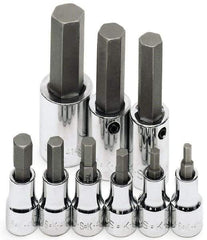 SK - 9 Piece 3/8 & 1/2" Drive Metric Hex Bit Socket Set - 4 to 17mm Hex - All Tool & Supply