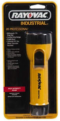 Rayovac - Incandescent Bulb, Industrial/Tactical Flashlight - Yellow Body, 2 D Batteries Not Included - All Tool & Supply