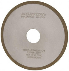 Norton - 6" Diam x 1-1/4" Hole x 1/8" Thick, 100 Grit Surface Grinding Wheel - Diamond, Type 1A1, Fine Grade, Resinoid Bond - All Tool & Supply