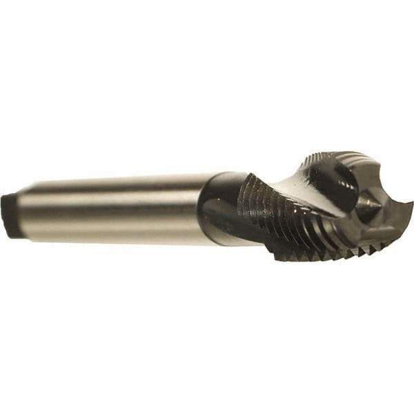 Emuge - M24x3.00 Metric 3 Flute 6HX Modified Bottoming Spiral Flute Tap - Cobalt, Oxide Finish, 160mm OAL, Right Hand Flute, Right Hand Thread, Series Rekord D - Exact Industrial Supply