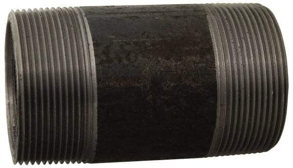 Made in USA - Schedule 80, 1/2" Diam x 11" Long Black Pipe Nipple - Threaded - All Tool & Supply