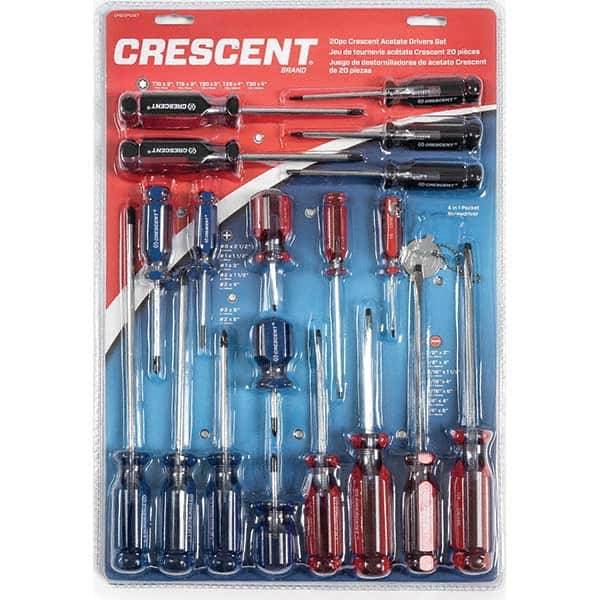 Crescent - Screwdriver Sets Screwdriver Types Included: Philips , Slotted; Torx Number of Pieces: 20 - All Tool & Supply