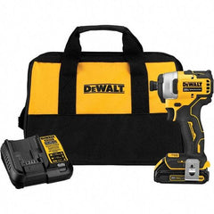 DeWALT - Atomic 20 Volt, 1/4" Drive, 1,700 In/Lb Torque, Cordless Impact Driver - Mid-Handle, 2800 RPM, 1 Lithium-Ion Battery Included - All Tool & Supply