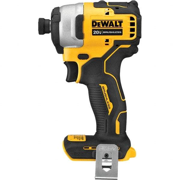 DeWALT - 20 Volt, 1/4" Drive, 1,700 In/Lb Torque, Cordless Impact Driver - Mid-Handle, 2800 RPM, Lithium-Ion, Bare Tool - All Tool & Supply