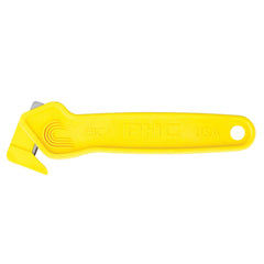 PHC - Utility Knives, Snap Blades & Box Cutters; Type: Safety Cutter ; Blade Type: Recessed/Concealed Fixed Blade ; Number of Blades Included: 1 ; Number of Blades: 1 ; Handle Material: Plastic ; Color: Yellow - Exact Industrial Supply