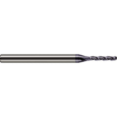 Ball End Mill: 4 Flute, Solid Carbide 2-1/2″ OAL, 1/8″ Shank Dia, 30 ° Helix, AlTiN Coated