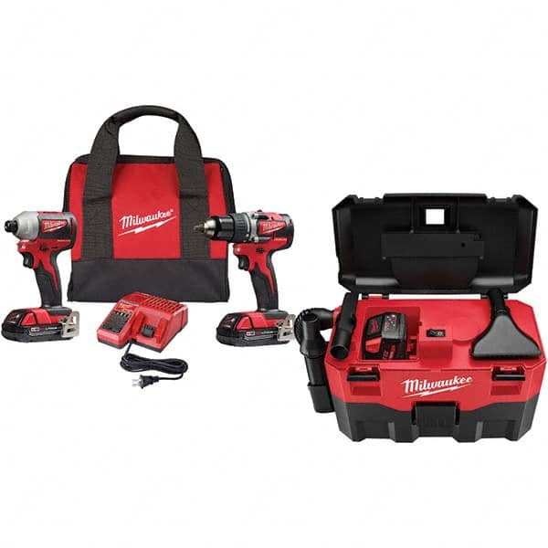 Milwaukee Tool - Cordless Tool Combination Kits Voltage: 18 Tools: Brushless Compact Drill/Driver; Brushless 1/4" Impact Driver - All Tool & Supply