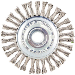 Norton - 4" OD, 5/8-11 Arbor Hole, Stringer Bead Twist Knot Stainless Steel Wheel Brush - All Tool & Supply