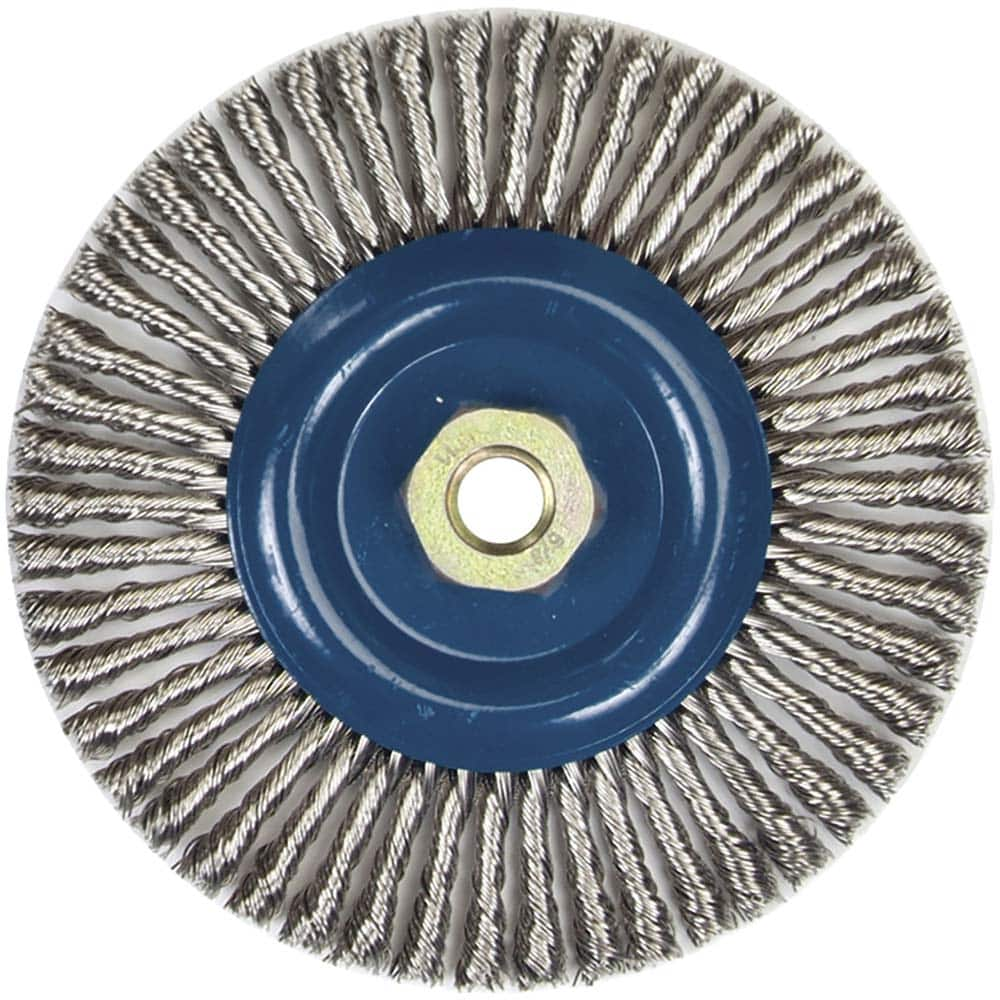 Norton - 6" OD, 5/8-11 Arbor Hole, Stringer Bead Stainless Steel Wheel Brush - All Tool & Supply