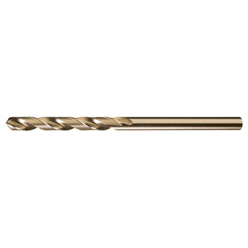 #13 RHS / RHC HSS-CO 8% (M42) 135 Degree Split Point NAS907 Type J Cobalt Heavy Duty 6″ Extended Length Drill - Straw / Gold Oxide - Exact Industrial Supply