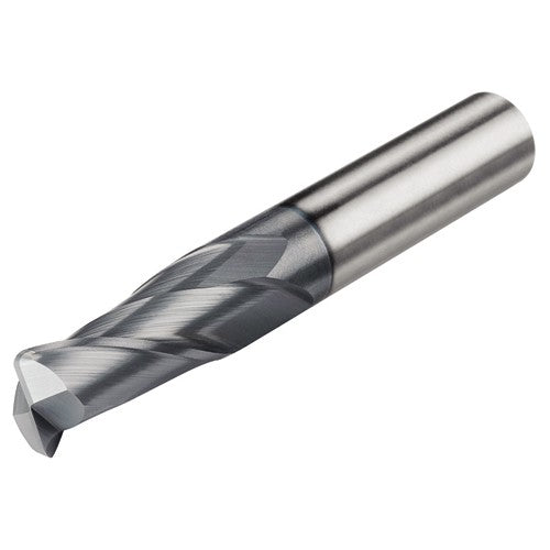 ‎AECM-0202-4 2mm × 50mm OAL 4 Flute Micrograin Carbide End Mill - Uncoated - All Tool & Supply