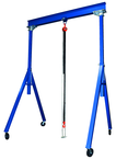 Gantry Crane - Solid steel construction - Large 8" Dia. locking phenolic casters - Adj. Height in 6" increments - 6000 lbs Load Capacity - All Tool & Supply