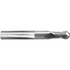 ‎9/16″ Dia. × 9/16″ Shank × 3-3/4″ DOC × 6 OAL, Carbide 2 Flute, Ballnose End Mill - Exact Industrial Supply