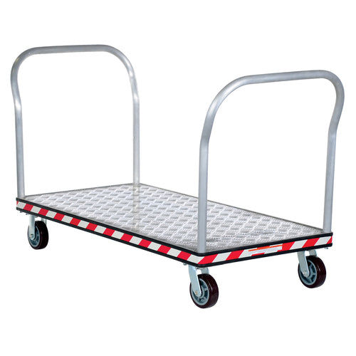 Alum Treadplate Platform Trk 30 × 57 Dual Hdl - Exact Industrial Supply