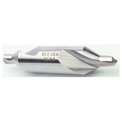 ‎#2 × 1-7/8″ OAL 60 Degree HSS Plain Combined Drill and Countersink TiN