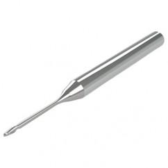 2mm - 3mm Shank - 2.5mm LOC - 38mm OAL 2 FL Ball Nose Carbide End Mill with 12mm Reach - Uncoated - All Tool & Supply