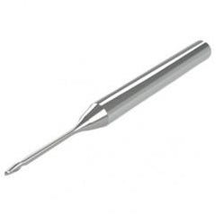 2.5mm - 3mm Shank - 3mm LOC - 38mm OAL 2 FL Ball Nose Carbide End Mill with 3mm Reach - Uncoated - All Tool & Supply