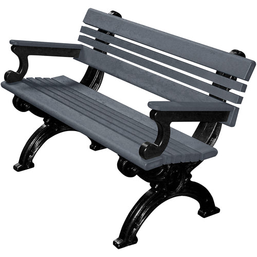 Bench Cambridge With Arms 48 Bk Frame Char Seat - Exact Industrial Supply