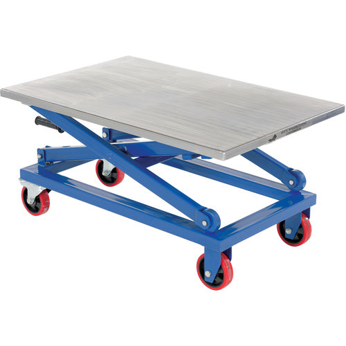 Mech Scissors Cart - Hand Crank 26 × 40 1000 lbs Cap - Exact Industrial Supply