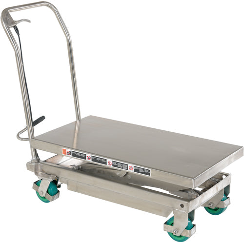 Cart Dbl Scissor 600lb Capacity Stainless Steel - Exact Industrial Supply