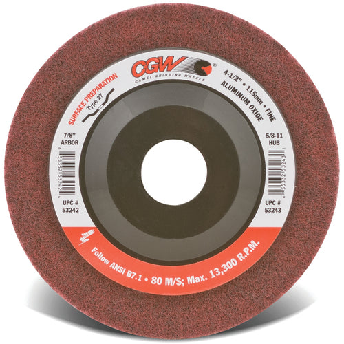 7″ × 7/8″ - Aluminum Oxide Surface Grinding Wheel - Type 27 - Maroon - All Tool & Supply