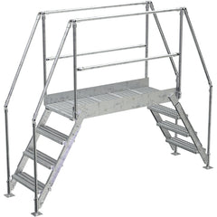 Aluminum Cross Over Ladder 50″ Wide 4 Step - Exact Industrial Supply