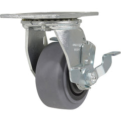 4 × 2 Conductive Rubber Swivel Caster W/Brake - Exact Industrial Supply