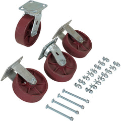 6″ × 2″ Ductile Steel Caster Kit 8000# Cap - Exact Industrial Supply