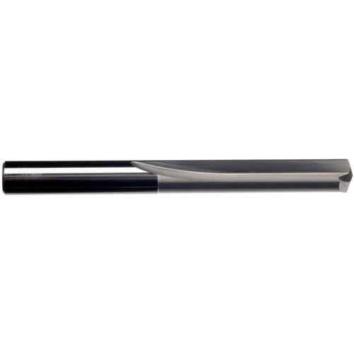 ‎1/8″ Dia. × 1/8″ Shank × 7/8″ Flute Length × 1-78″ OAL, 2xD Flute, External Coolant, Plain Solid Carbide Drill