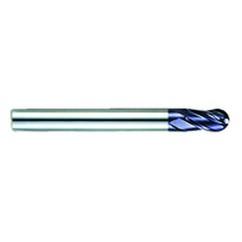 1/8" Dia. - 2-3/4" OAL - AlTiN CBD-Ball Nose HP End Mill-4 FL - All Tool & Supply