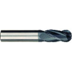 1/4 x 1/4 x 3/8 x 2 OAL 4 Flute Ball Nose Carbide End Mill - Round Shank-AlCrN Coated - All Tool & Supply