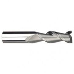 3/8" Dia. - 1-1/2" LOC - 3-1/4" OAL - .015 Radius 2 FL Carbide S/E HP End Mill-Uncoated - All Tool & Supply