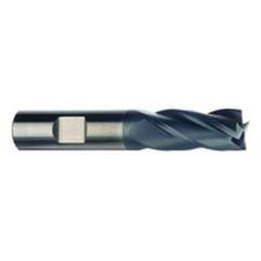 1/2 Dia. x 3 Overall Length 4-Flute .060 C/R Solid Carbide SE End Mill-Round Shank-Center Cut-AlTiN - All Tool & Supply