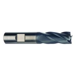 1/4 Dia. x 2-1/2 Overall Length 4-Flute .030 C/R Solid Carbide SE End Mill-Round Shank-Center Cut-AlTiN - All Tool & Supply